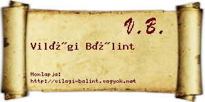 Világi Bálint névjegykártya